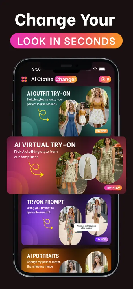 AI Outfit Maker virtual try-on app screenshot